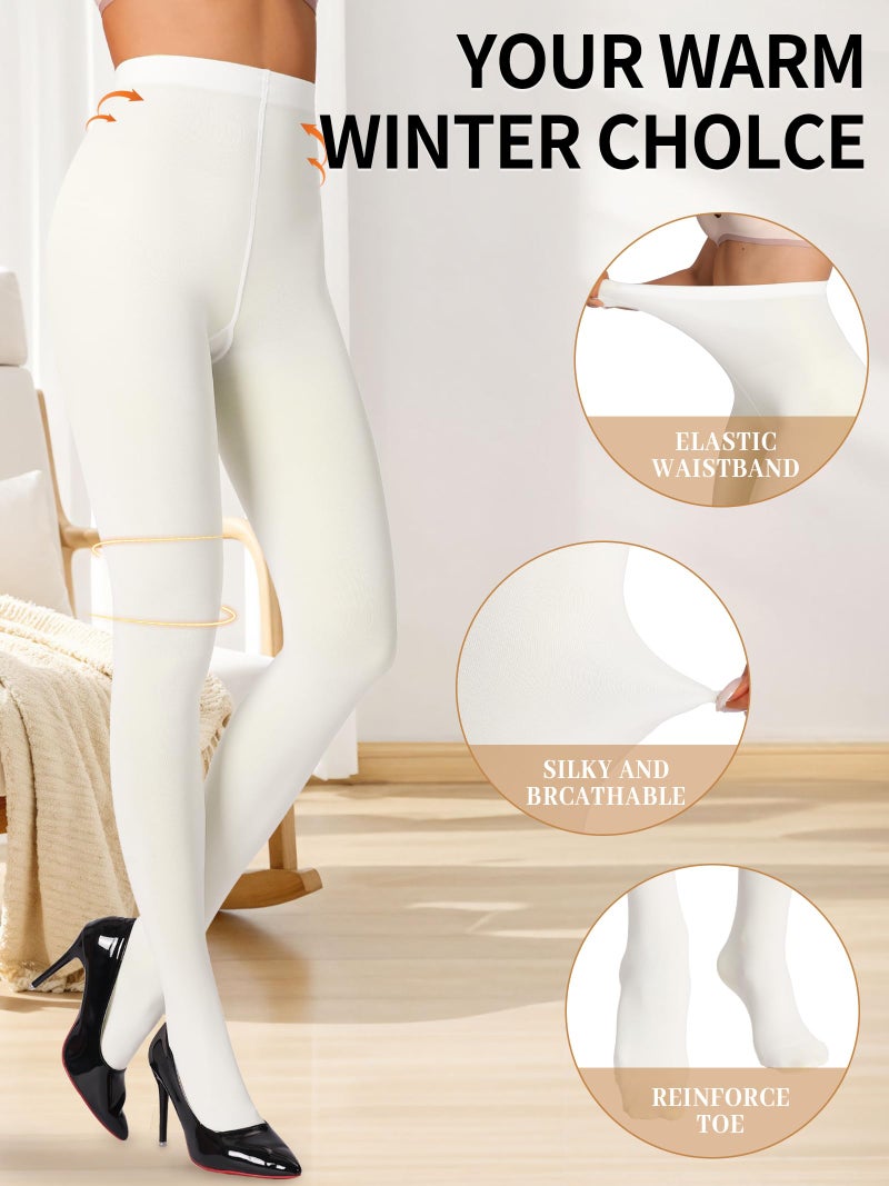 HONENNA Women's Control Top High Elastic Soft Opaque Pantyhose Tights - Image 2